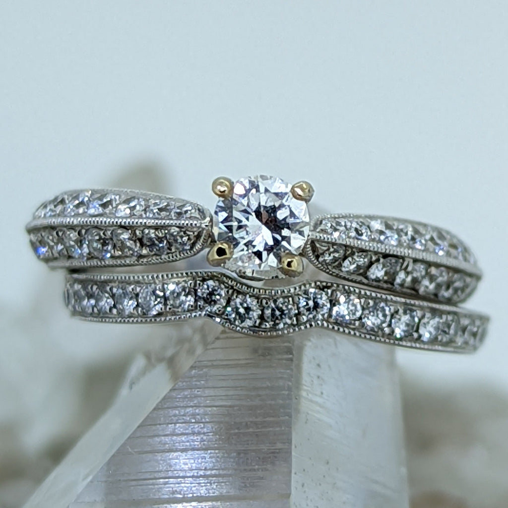 14K White Gold Diamond Wedding Set