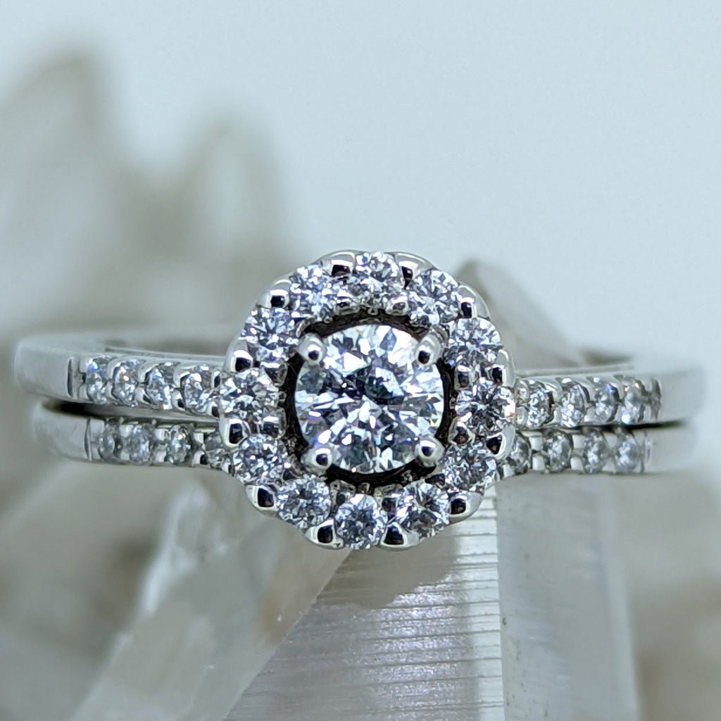 14K White Gold Diamond Wedding Set