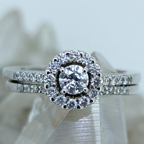 14K White Gold Diamond Wedding Set