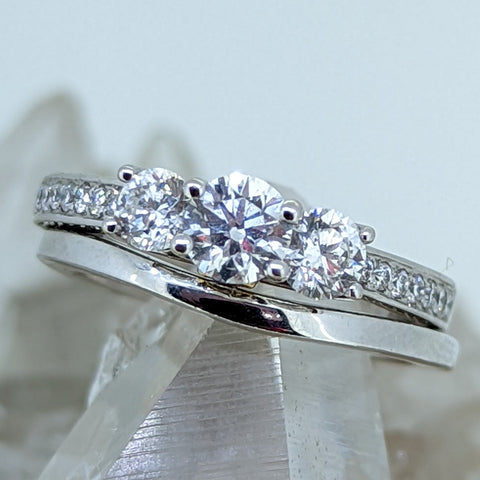 14K White Gold Diamond Wedding Set