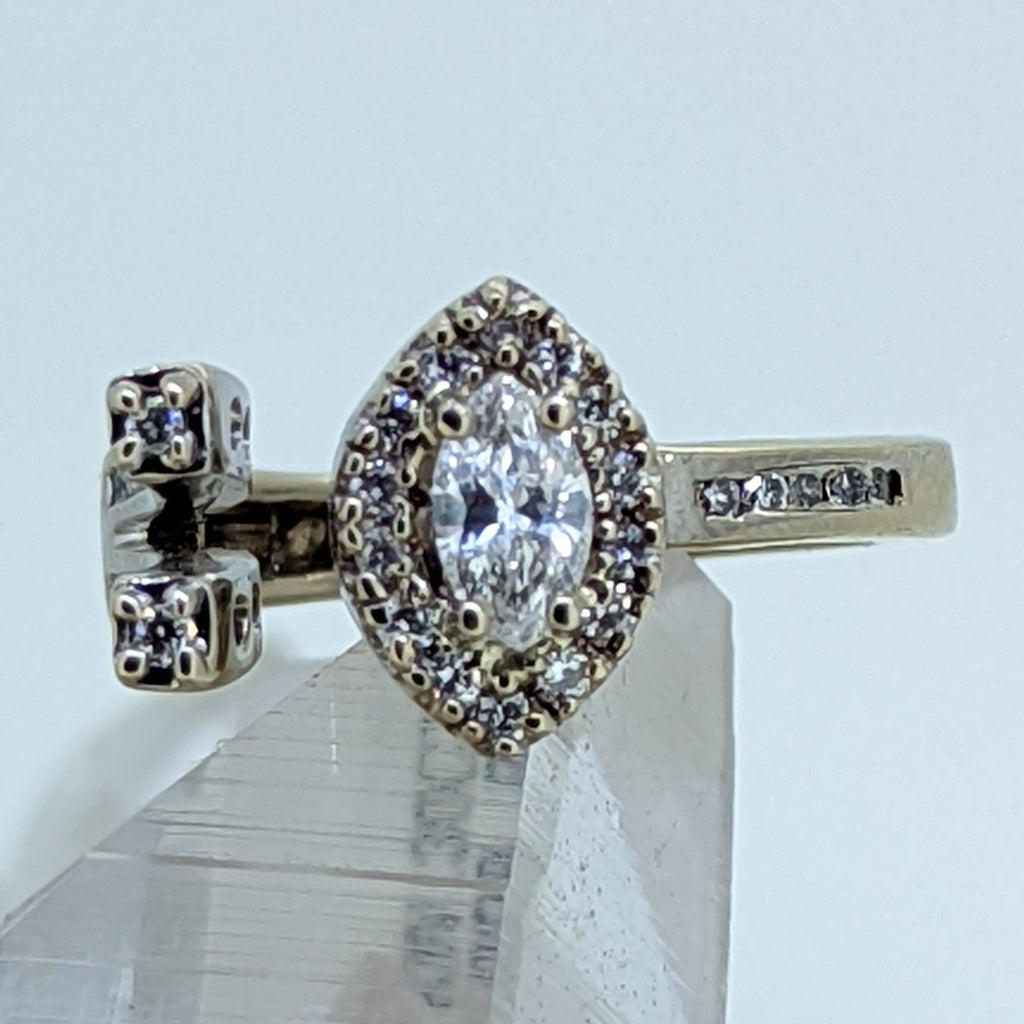 14K White Gold Diamond Ring (.3CT Center Stone)