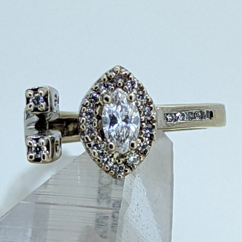 14K White Gold Diamond Ring (.3CT Center Stone)