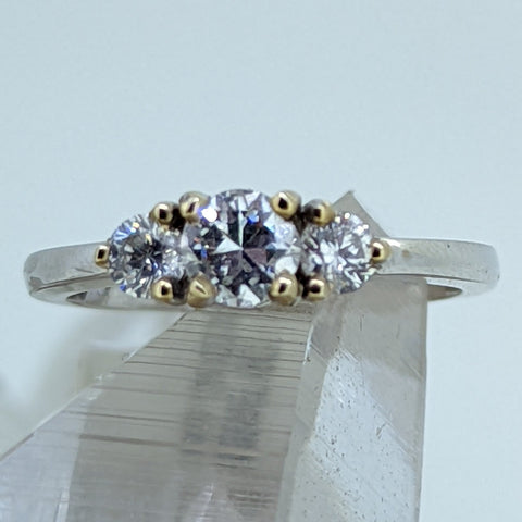 14K White Gold Diamond Engagement Ring (.35CT Center Stone)