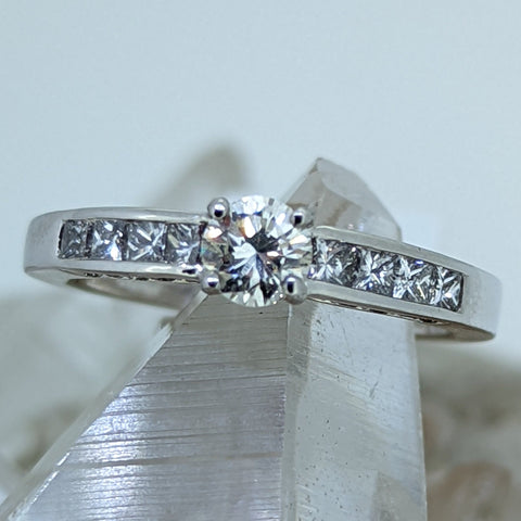 14K White Gold Engagement Ring