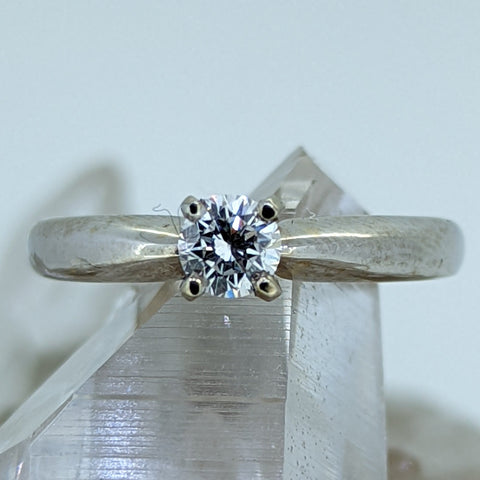 14K White Gold Diamond Engagement Ring (.37CT Center Stone)