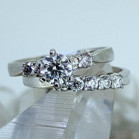 Platinum Diamond Wedding Set (.50CT Center Stone).48 SURROUNDING STONES