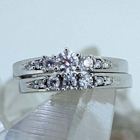14K White Gold Diamond Wedding Set