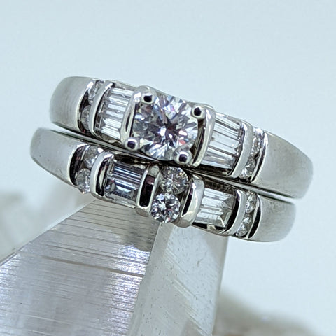 14K White Gold Diamond Wedding Set
