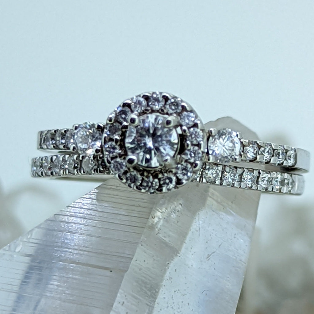 14K White Gold Diamond Wedding Set