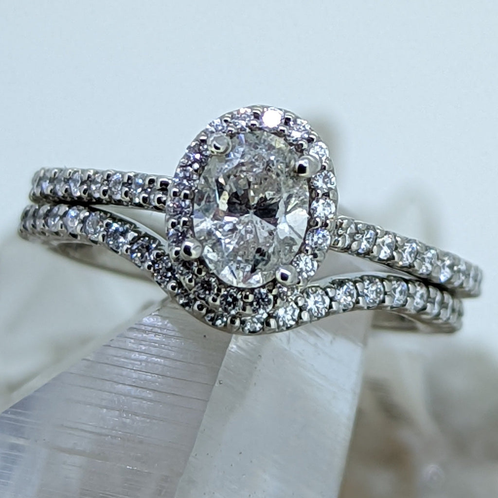 Platinum Diamond Wedding Set (.72CT Center Stone)