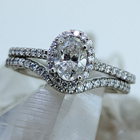 Platinum Diamond Wedding Set (.72CT Center Stone)