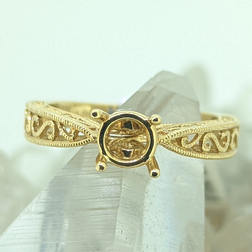 14K Yellow Gold Semi Mount