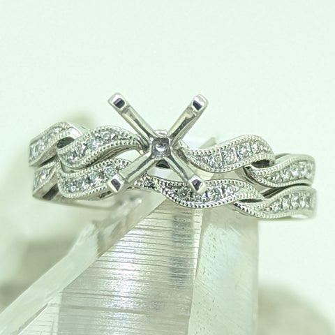 14K White Gold Band and Semi Mount