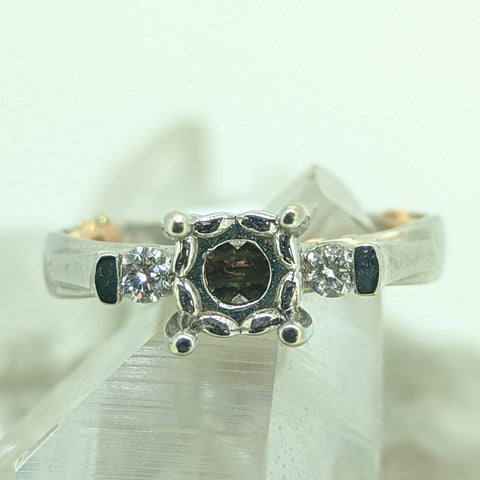 14K White and Rose Gold Semi Mount