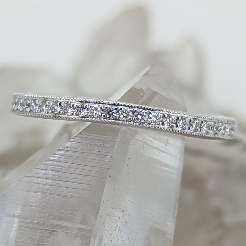 14K White Gold Wedding Band