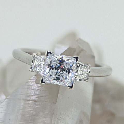 14K White Gold Cubic Zirconia Engagement Ring
