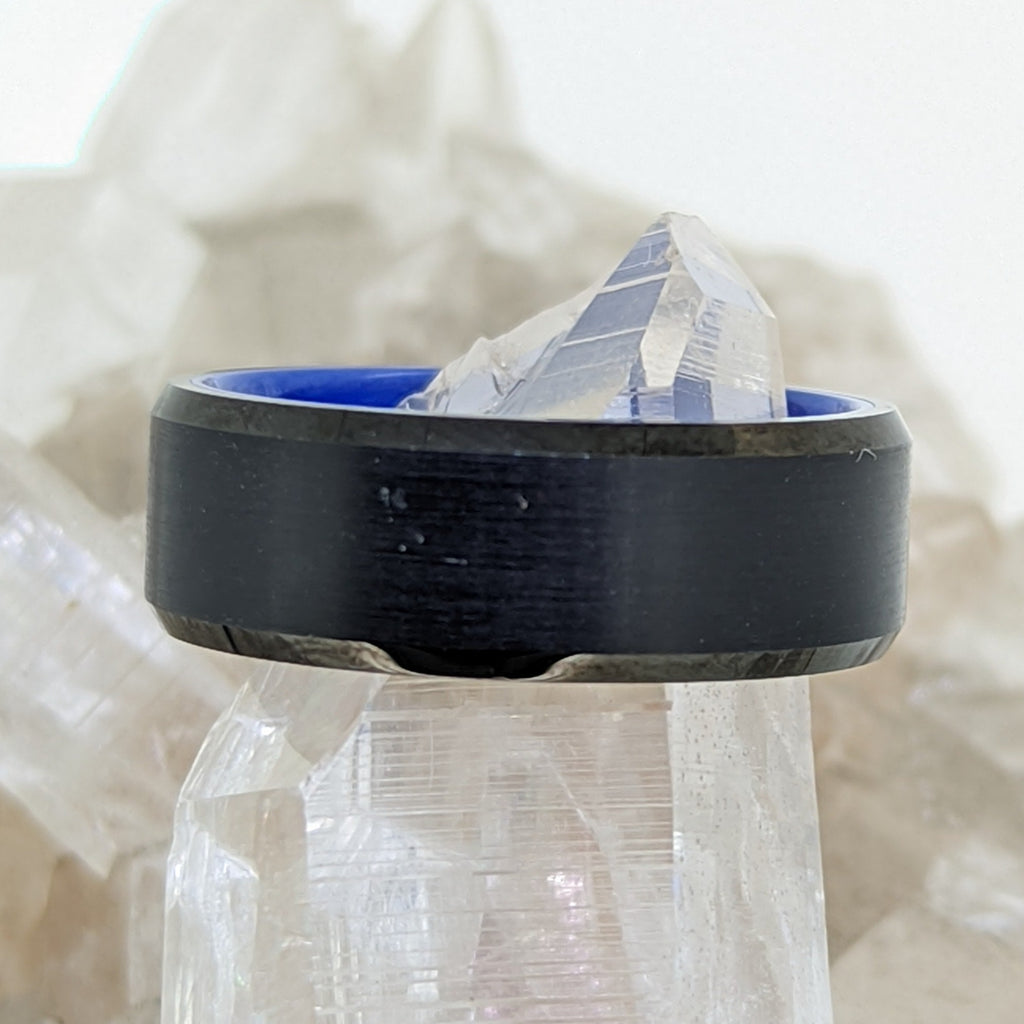 Black Tungsten and Cobalt Wedding Band