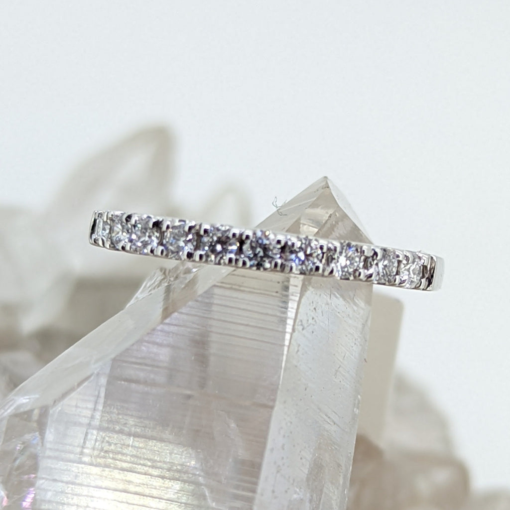 14K White Gold Diamond Stacking Band