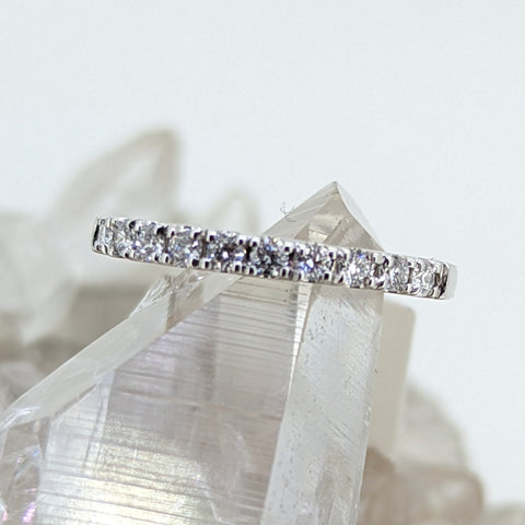 14K White Gold Diamond Stacking Band