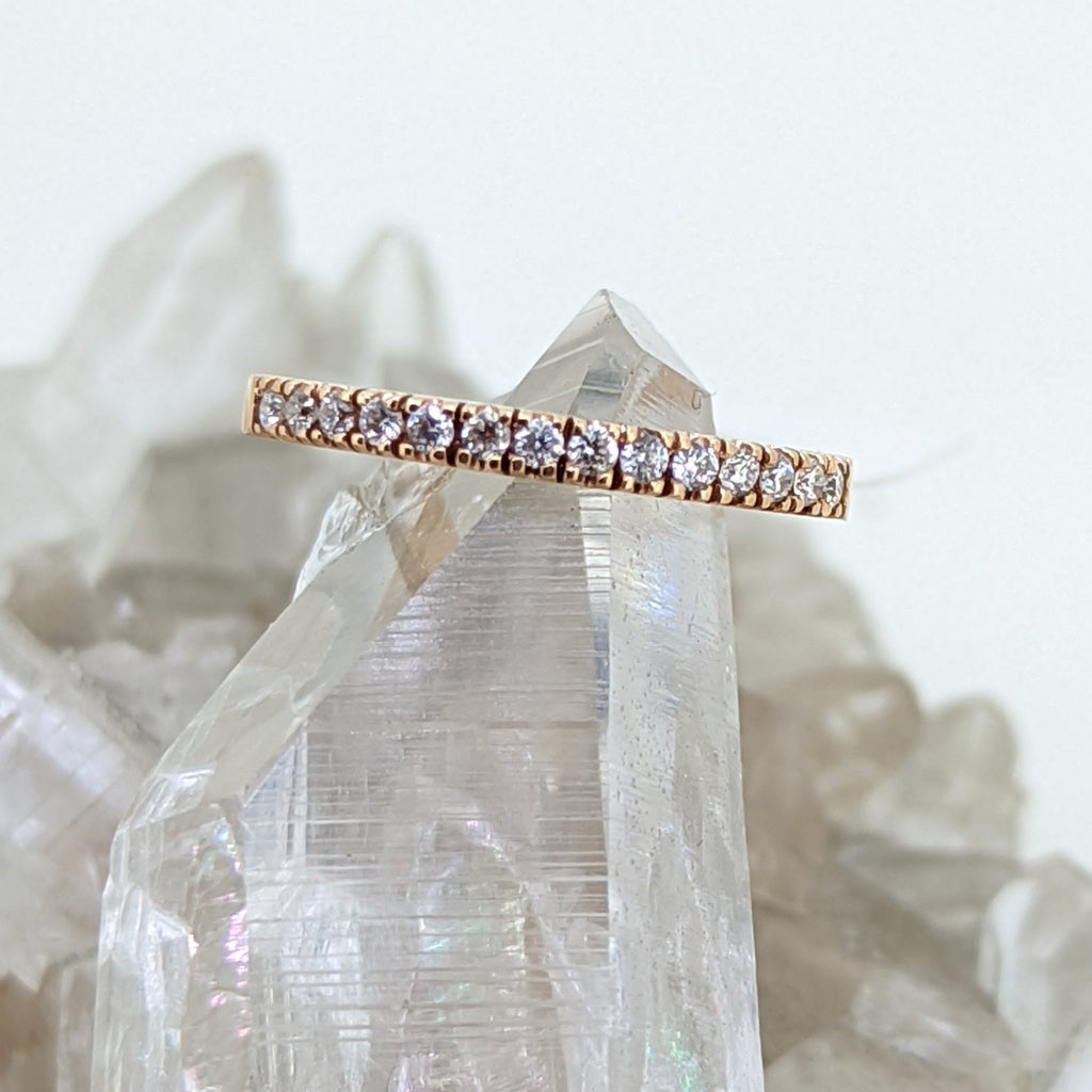14K Rose Gold Diamond Stacking Band