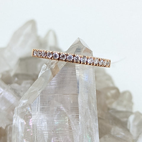 14K Rose Gold Diamond Stacking Band