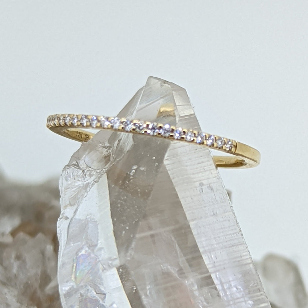 14K Yellow Gold Diamond Stacking Band