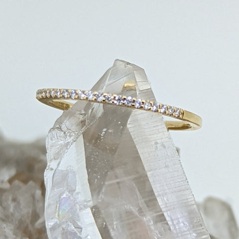 14K Yellow Gold Diamond Stacking Band