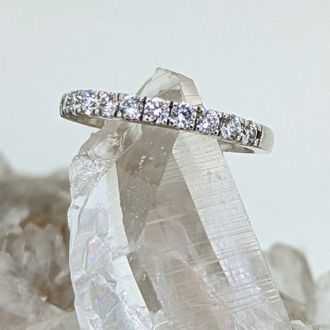 14K White Gold Diamond Stacking Ring