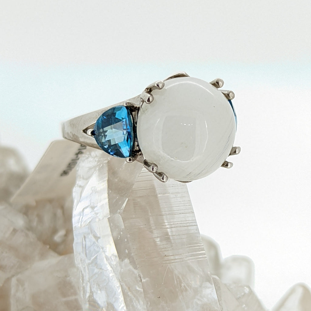 Sterling Silver Rainbow Moonstone Ring