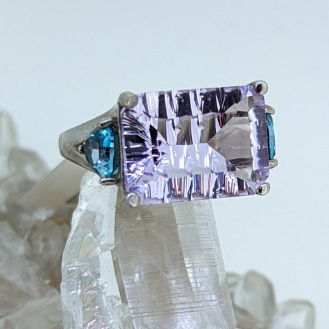 Sterling Silver Rose de France Amethyst Ring