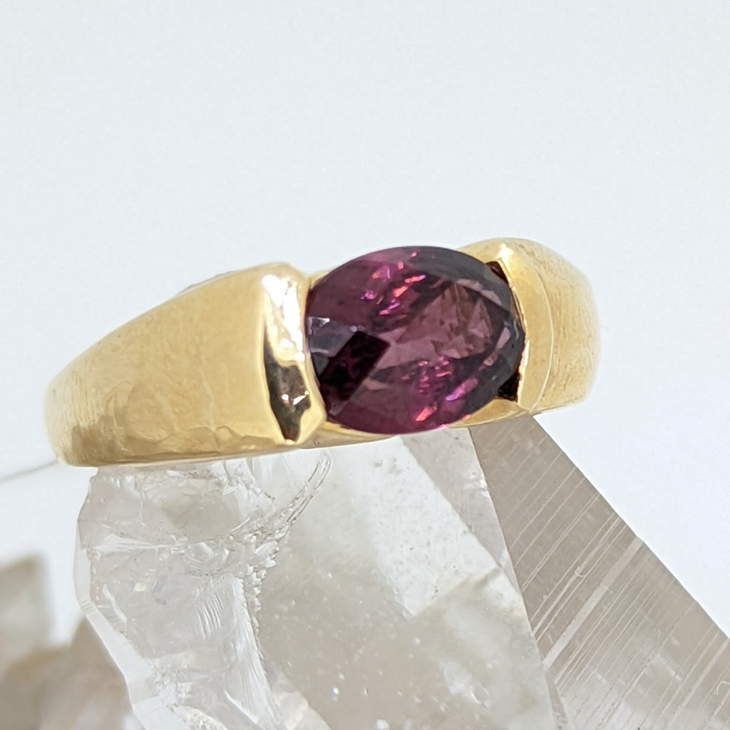 14K Yellow Gold Rhodolite Garnet Ring