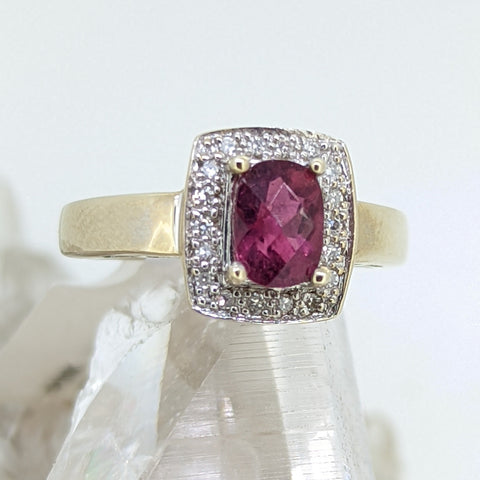 Diamond and Pink Tourmaline Ring