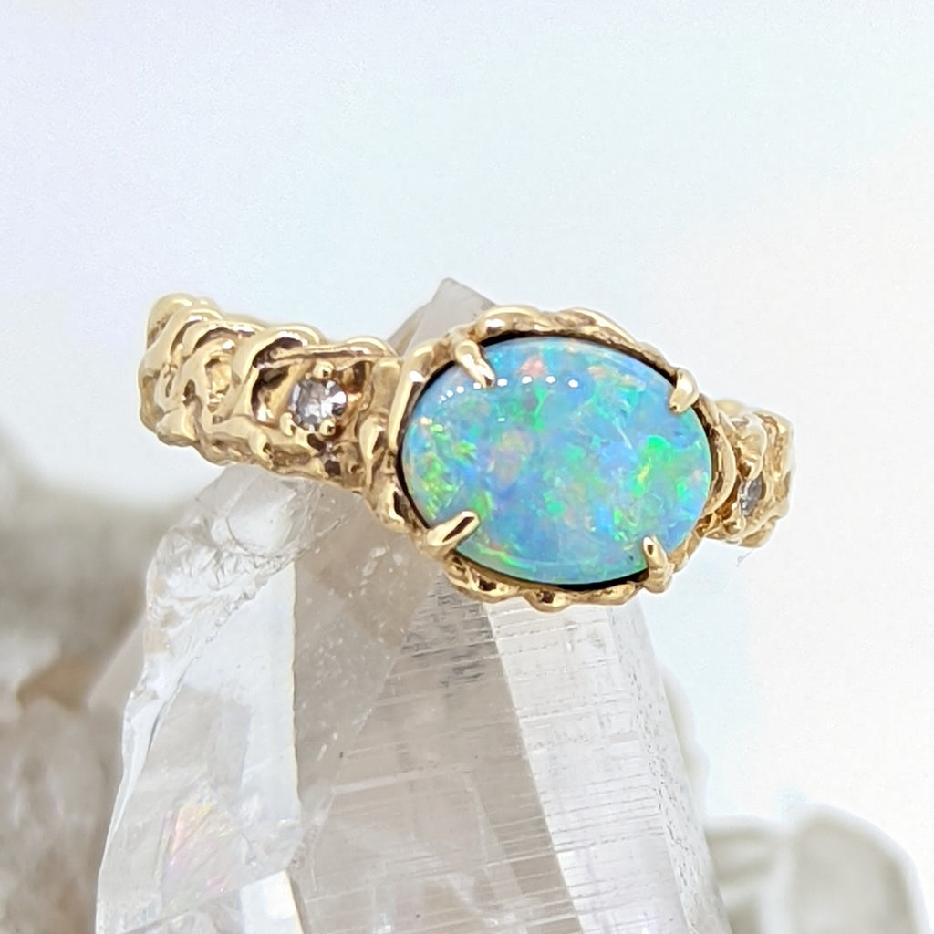 14K Yellow Gold Opal Ring