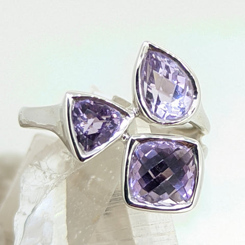 14K White Gold Amethyst Ring