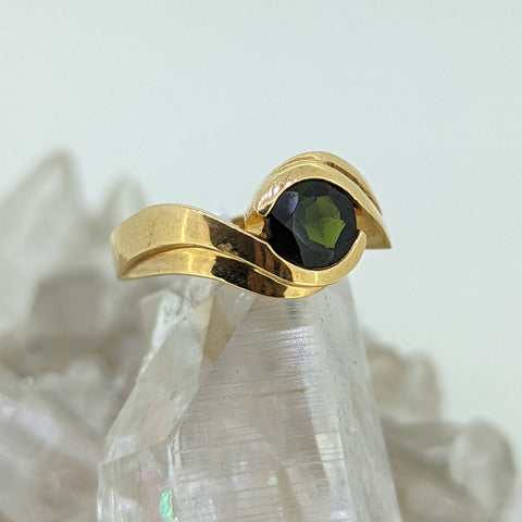 14K Yellow Gold Green Tourmaline Ring
