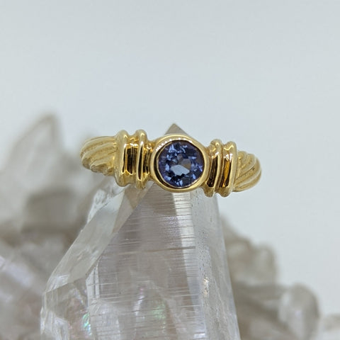 14K Yellow Gold Tanzanite and Diamond Ring