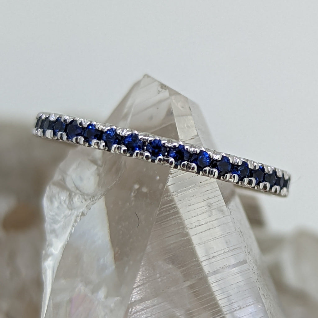 14K White Gold Sapphire Stacking Band