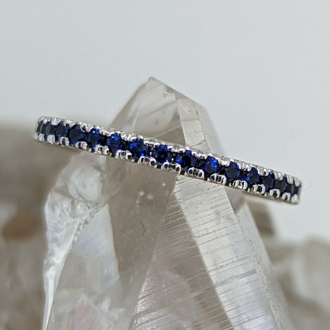 14K White Gold Sapphire Stacking Band