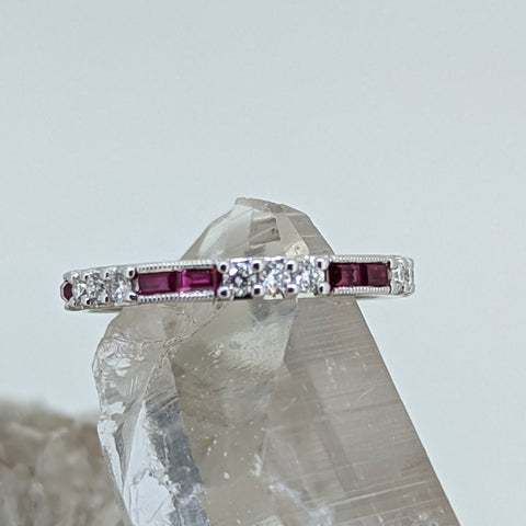 14K White Gold Ruby Ring