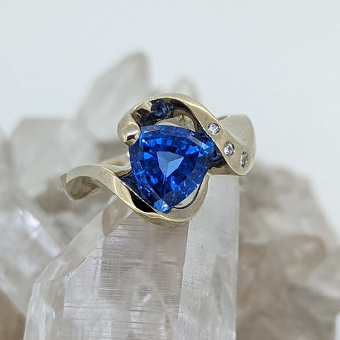 Created Blue Spinel Ring