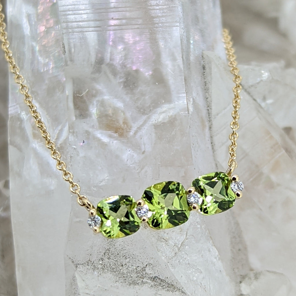 14K Yellow Gold Peridot Necklace
