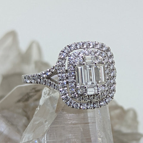 14K White Gold Diamond Engagement Ring