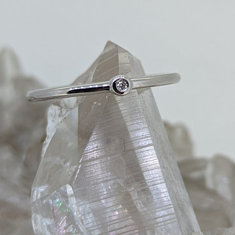 Sterling Silver Diamond Solitaire Band