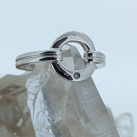 Sterling Silver and Diamond Ring