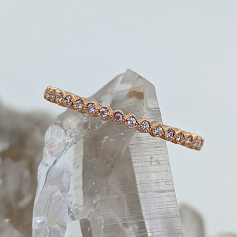 14K Rose Gold Diamond Stacking Band