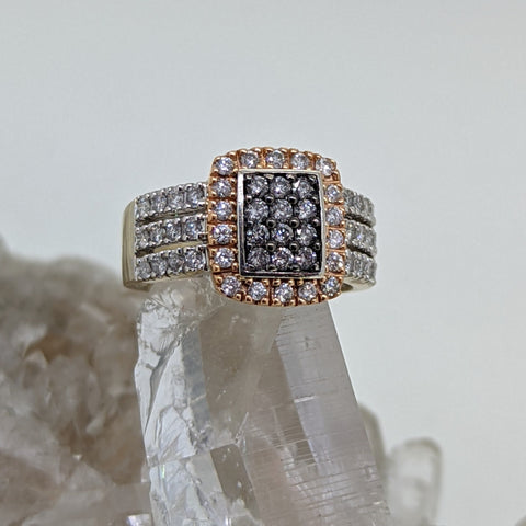 14K Tri Tone Diamond Ring