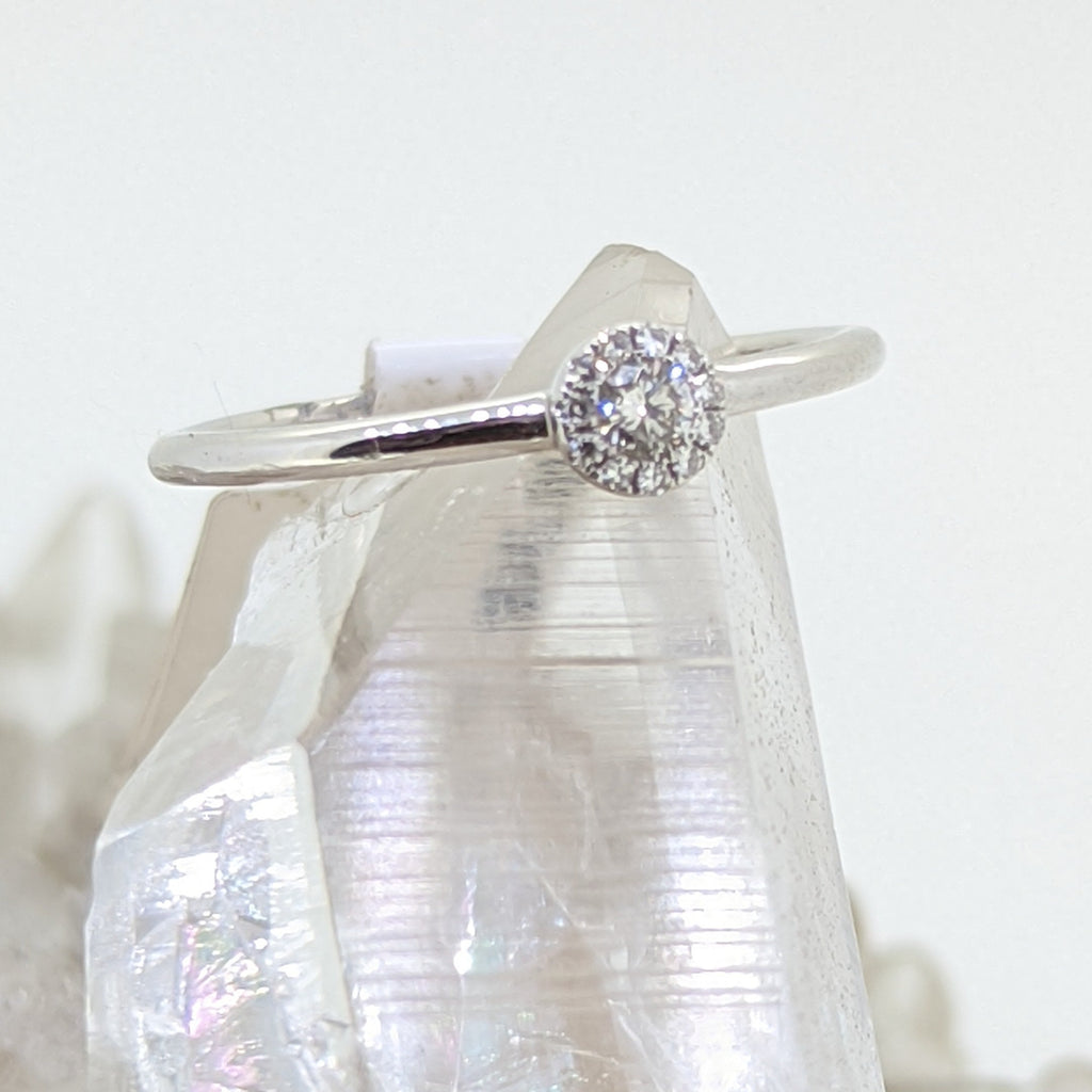 14K White Gold Diamond Solitaire Ring