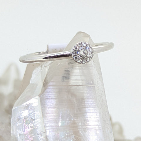 14K White Gold Diamond Solitaire Ring