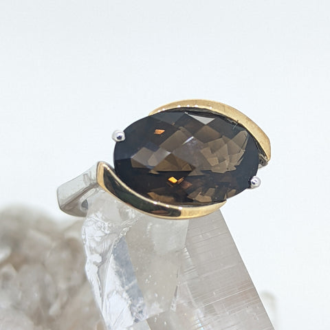 14K Yellow Gold and Sterling Silver Honey Citrine Ring