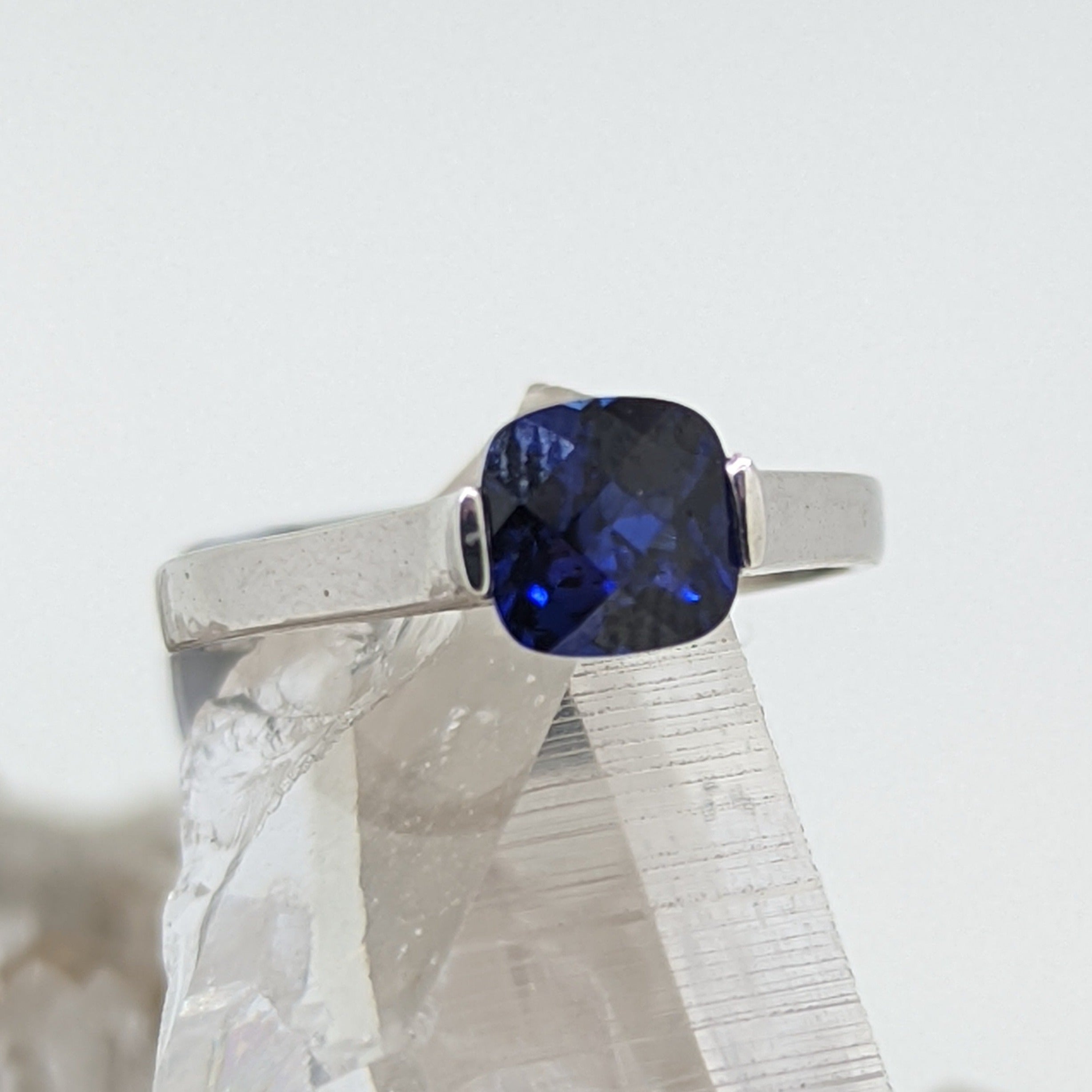 Elephant September Birthstone Sapphire Blue Ring Open – Aurora Tears